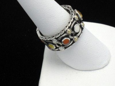 John Hardy Bulan 22K Gold 925 Silver Ring Citrine and Sunset Colorway 