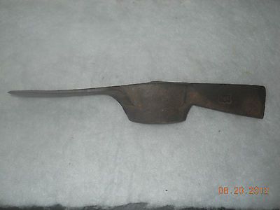 Antique Farm Tool Pick Axe AX Head K L Hand Forged Farm Rustic Lodge 