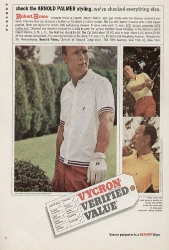 Robert Bruce Golf Shirts 1963 Vintage Ad Arnold Palmer Styling