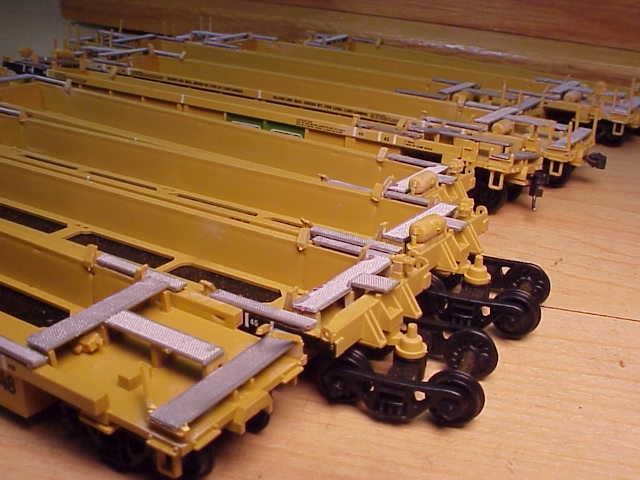  for sale are NINE (9) Walthers type TTX Intermodal Trailer Flats 