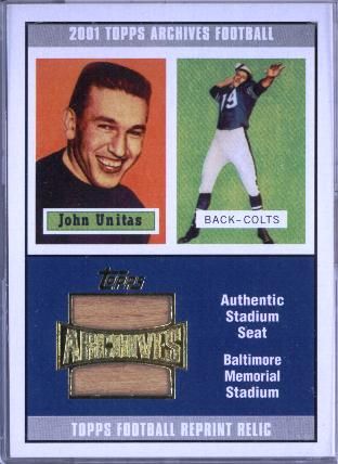 2001 Topps Archives Football Stadium Seat Relic Set 16