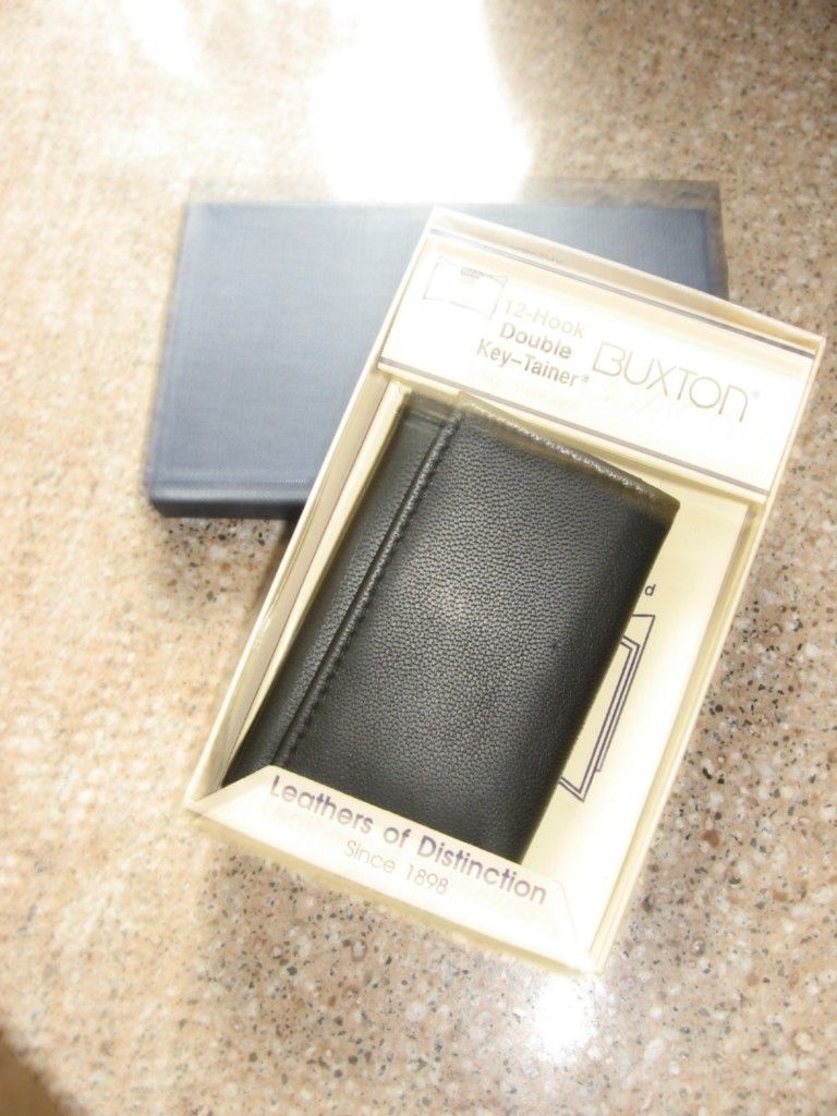 Buxton Genuine Leather Double Keycase Black