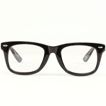 Retro Clark Kent Clear Lens Wayfarer Eye Glasses Black