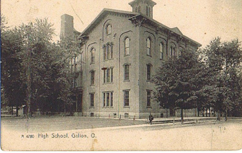 Postcard 930914 High School Building Galion Oh A4780 Black and White 