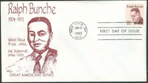 Dr Ralph Bunche Nobel Peace Prize FDC Bazaar Cachet