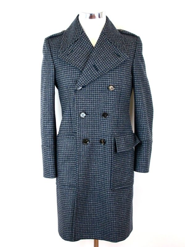 Burberry Coat Navy Houndstooth Mens SZ48 at Socialite Auctions 9 154 