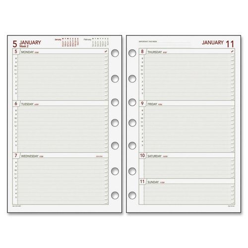 Day Runner Weekly Dated Calendar Refill 5 1 2x8 1 2