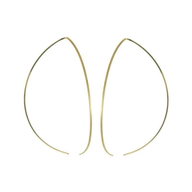 By Boe Gold Filled Wire Leaf Earrings