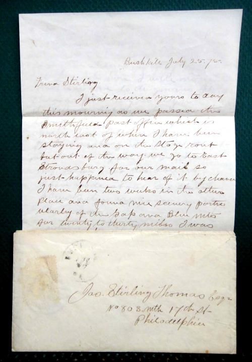   Artist George T Hobbs Handwritten Letter Bushkill PA Signed