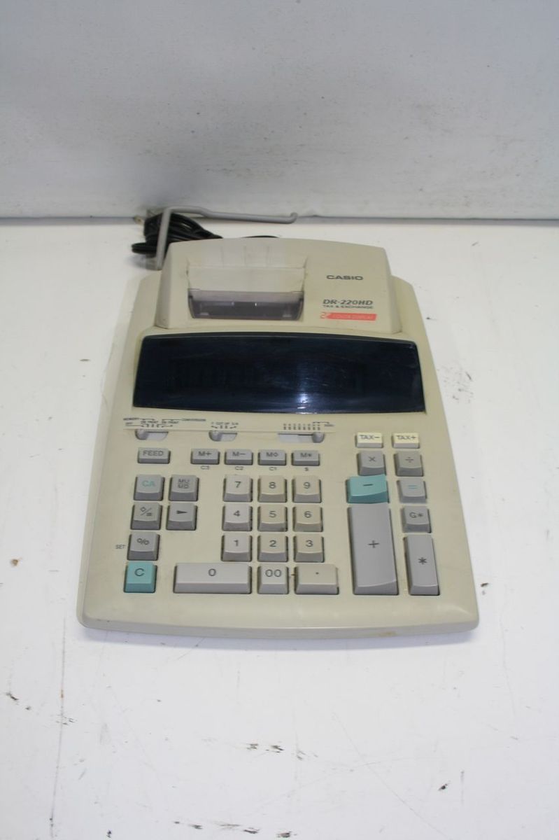 Casio Model Dr 220HD Taxes and Exchange Printing Calculator