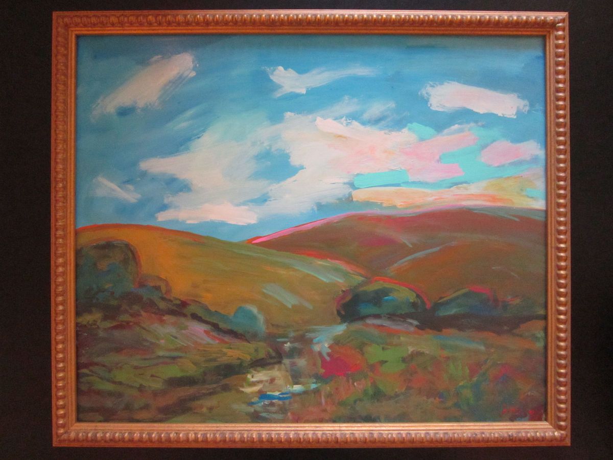   CALIFORNIA PLEIN AIR IMPRESSIONISM PAINTING CAMBRIA MOUNTAIN LANDSCAPE