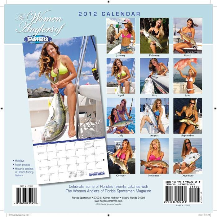 2012 Women Anglers Florida Fishing Wall Calendar