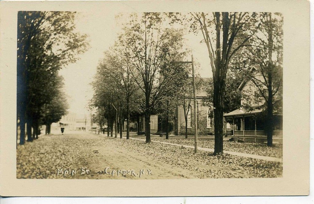 RPPC Candor New York Residence Street Scene Postcard NY