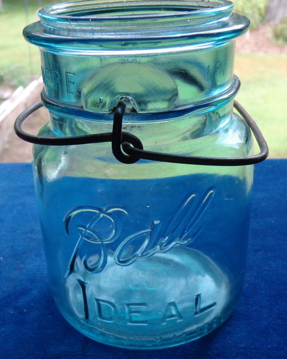   Ball Ideal Canning Jar w Wire Bale No Glass Lid Rubber Ring