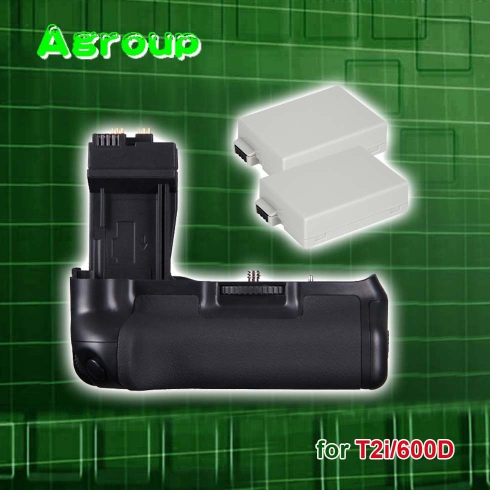 Camera Battery Grip for Canon EOS 550D 600D BG E8 2x LP E8 Battery