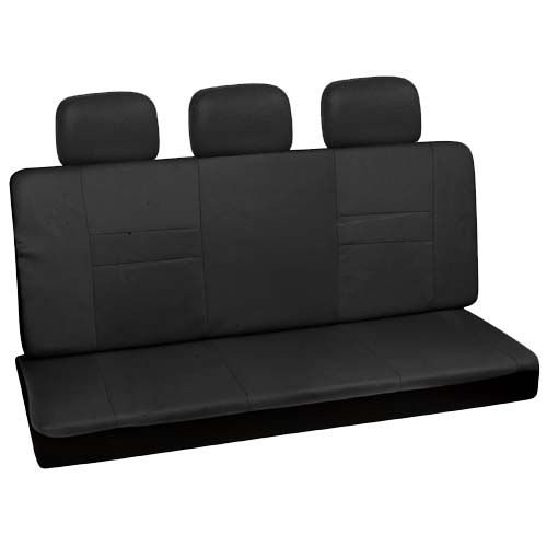   set solid black low back rear bench auto car seat cover plus head rest
