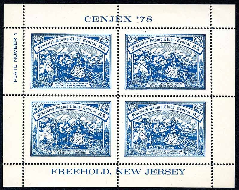 Phil. Exh.   1978 CENJEX 78 New Jersey   2 Sheets of 4