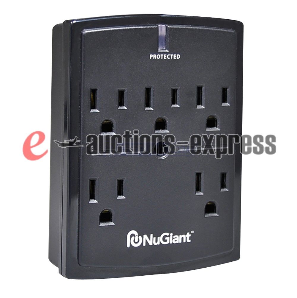 Nugiant 5 Outlets Power Strip Wall Tap Surge Protectors