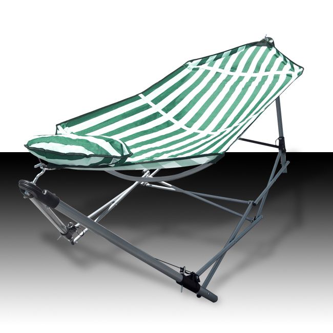 Portable Folding Hammock with Pillow Carrying Bag Beach Lounge Camping 