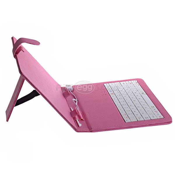inch Tablet PC Leather Sheath Case with Keyboard Pink 