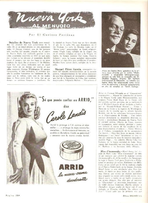 ARRID Deodorant & CAROLE LANDIS Orig. ARGENTINA AD 1947