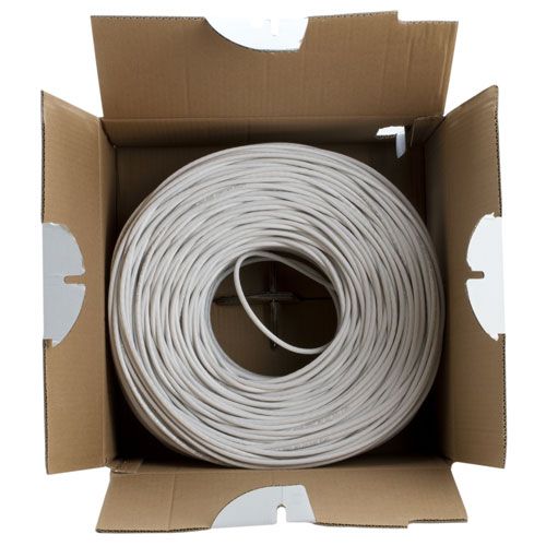 New Cat6 1000ft UTP Solid White Network Ethernet Cable Bulk Wire RJ45 