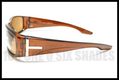 Polarized Sunglasses No Glare Mens Biker Riding Brown