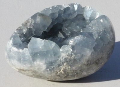 Celestite LG Egg Polished Geode Optical Blue Celestine