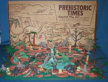   PREHISTORIC TIMES PLAYSET 1000, #3390 BOX CAVEMEN DINOSAURS BASE TREES