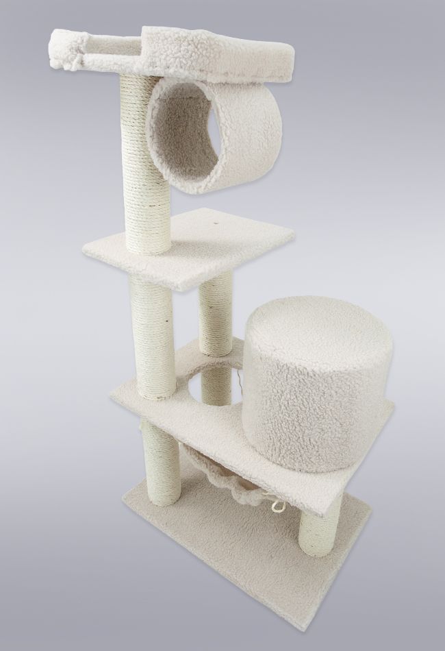 New Cat Tree 47 Level Condo Furniture Scratching Post Pet House Cream 