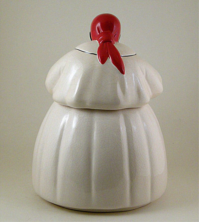 Jemima Mammy McCoy Cookie Jar White w Red Trim Ships Free