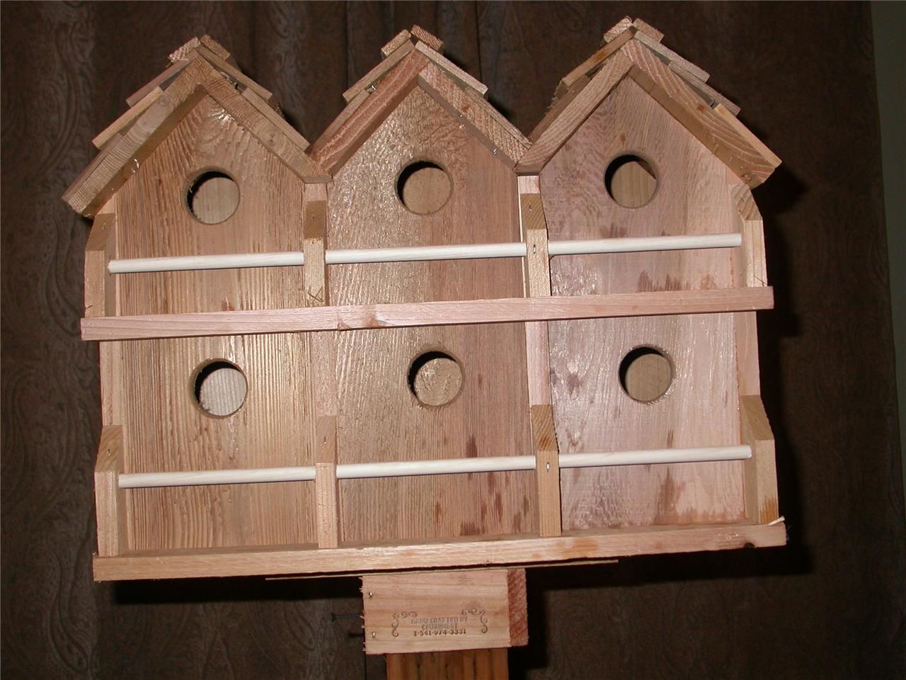 Wood 6 Room Deluxe Bird House (Cedar) cedar shake roof