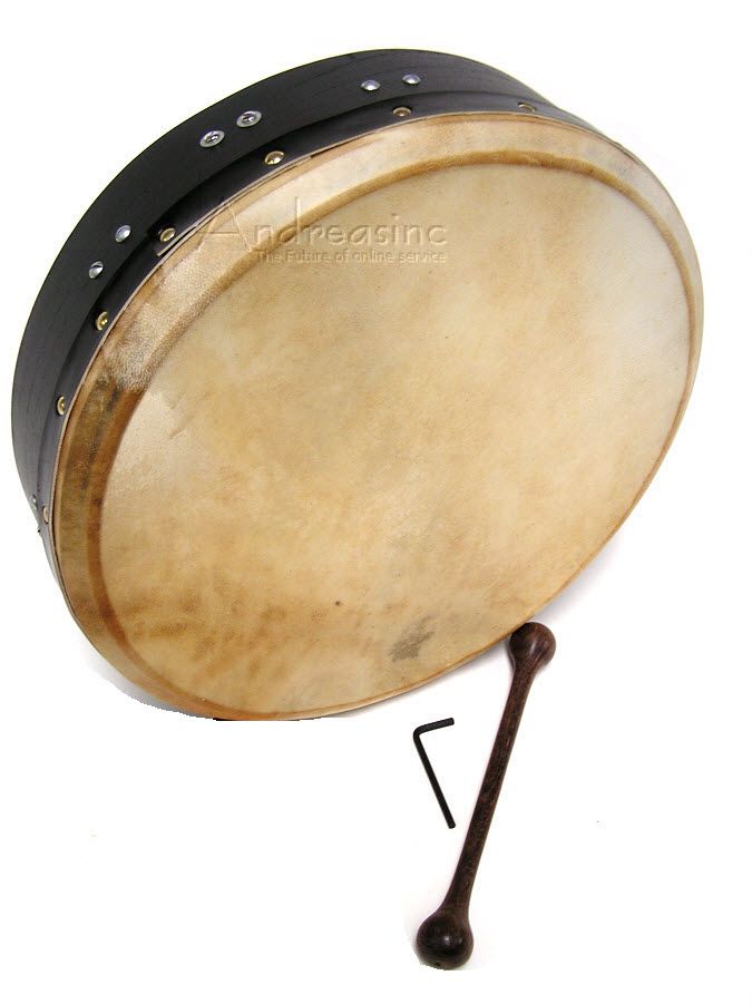 NEW QUALITY IRISH BODHRAN 14 TUNABLE BLACK FRAME DRUM w/ TIPPER