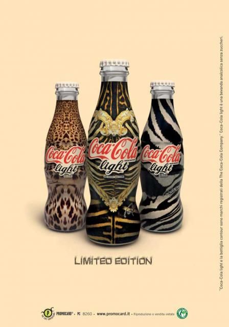 Bottle Complete Set Coca Light 200ml Vrapped Cavalli