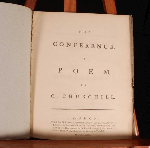 1763 64 2 Vols Conference & Gotham I Charles CHURCHILL