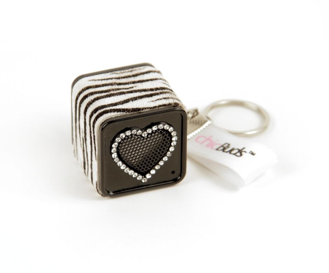 Chicboom Keychain  Speaker Zebra Crystals Chicbuds