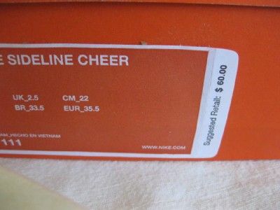 Nike Sideline Youth Cheerleading Cheer Shoes Size 2 New