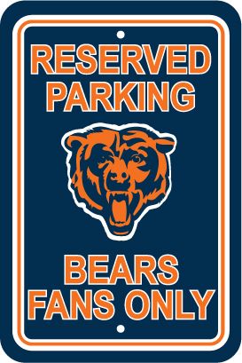 chicago bears fan only parking sign 12x18 nfl