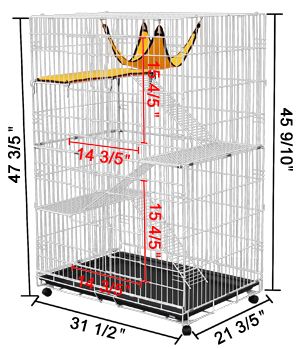 48 Large Chinchilla Cat Rabbit Pet Playpen Wire Cage 2 Door Hammock 