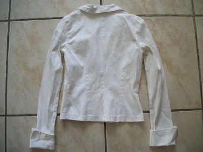 Sexy Luna Chix Ivory Stretch Pockets Button Collar Blazer Jacket Coat 