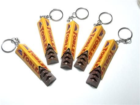 Lot of 5 Keychains Charm Chocolate Bar Toblerone Yellow