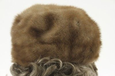   Brown Mink Fur Pillbox Hat Harman Fur Farms Christiansburg VA