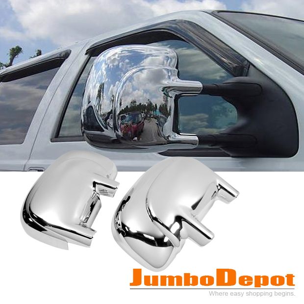 TRIPLE CHROME SIDE MIRROR COVER KIT FOR Ford F250 F350 F450 F550 SUPER