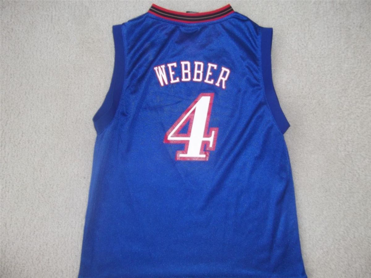 CHRIS WEBBER PHILADELPHIA 76ERS #4 REEBOK JERSEY YOUTH L KIDD CARTER