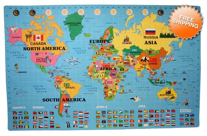 26 sqft 5 8 World Map Puzzle Kids Play Mat Foam Nursery Learning