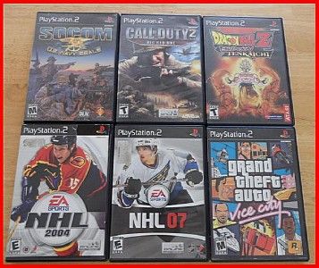  Game lot of 6 PS2 Games, Call of Duty, Navy Seals, Vice City