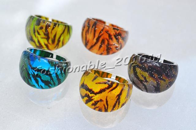  Mixed 50pcs Leopard Hot Fashion Lucite Resin Children Rings