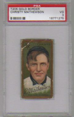 1911 T205 Christy Mathewson HOF PSA 3 SMR $600