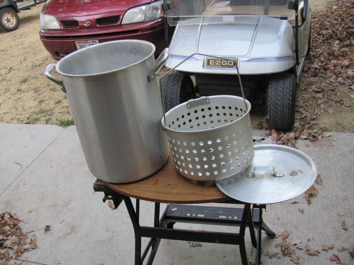 Aluminum FISH CLAMS BIRD BOIL KETTLE Cooker Stock Pot w/ Lid