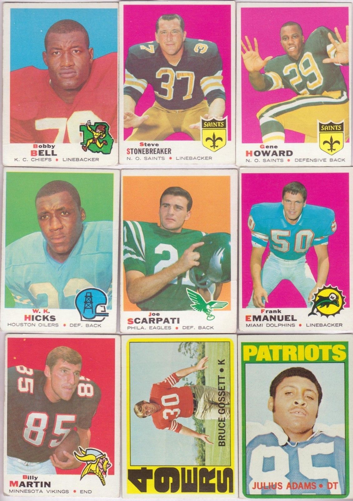 WHOLESALE FOOTBALL LOT 1958 70s TOPPS, PHILADELPHIA $1000s 1964 BOB